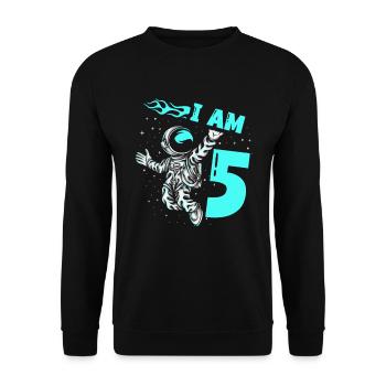 Astronauten-liebhaber-raumschiff All the best for the 5. - Unisex Sweatshirt - black - Front - Alina (178cm) & Michal (187cm)