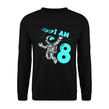 Astronauten-liebhaber-raumschiff All the best for the 8. - Unisex Sweatshirt - black - Front - Alina (178cm) & Michal (187cm)