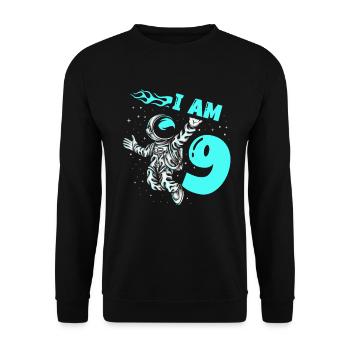 Astronauten-liebhaber-raumschiff All the best for the 9. - Unisex Sweatshirt - black - Front - Alina (178cm) & Michal (187cm)
