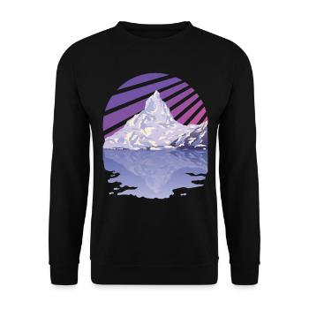 ICELAKE MOUNTAIN WITH LAKE - Unisex Sweatshirt - black - Front - Alina (178cm) & Michal (187cm)