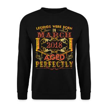 March 2018 - birthday 2018 legends were born. - Sweat-shirt Unisexe - noir - Devant - Alina (178cm) & Michal (187cm)