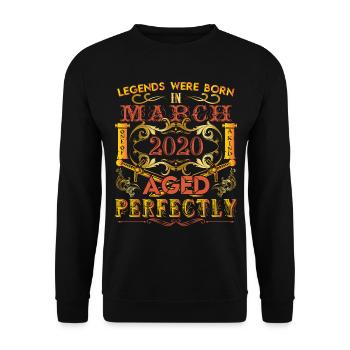 März 2020 - Geburtstag 2020 Legenden wurden geboren. - Unisex Pullover - Schwarz - Vorne - Alina (178cm) & Michal (187cm)