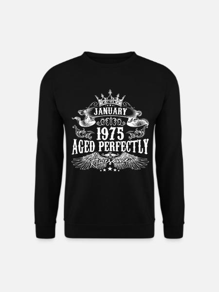 1975 | Januar 1975 Geburtstag Perfekt gealtert - Unisex Pullover - Schwarz