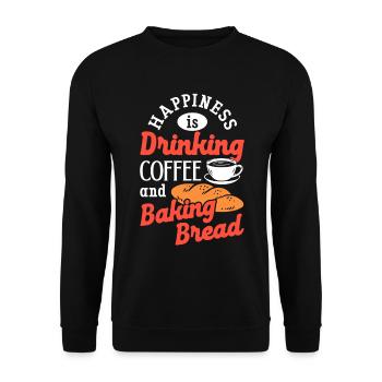 Cuisson du pain Café Boire de la caféine Pain Boulanger - Sweat-shirt Unisexe - noir - Devant - Alina (178cm) & Michal (187cm)