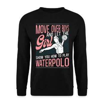 Water Polo Girl Vintage Move Over - Unisex Sweatshirt - black - Front - Alina (178cm) & Michal (187cm)