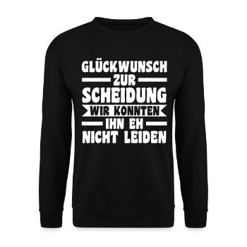 Scheidungsparty Geschieden Scheidung - Unisex Pullover - Schwarz - Vorne - Alina (178cm) & Michal (187cm)