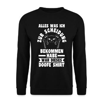Scheidungsparty Geschieden Scheidung - Unisex Pullover - Schwarz - Vorne - Alina (178cm) & Michal (187cm)
