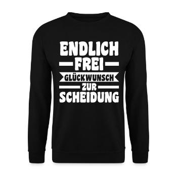 Scheidungsparty Geschieden Scheidung - Unisex Pullover - Schwarz - Vorne - Alina (178cm) & Michal (187cm)