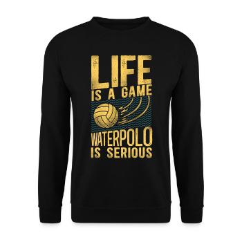 Water Polo Vintage Life Is A Game - Unisex Sweatshirt - black - Front - Alina (178cm) & Michal (187cm)
