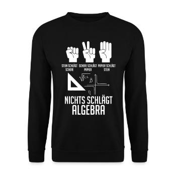 Mathematik Mathe Rechnen Algebra - Unisex Pullover - Schwarz - Vorne - Alina (178cm) & Michal (187cm)
