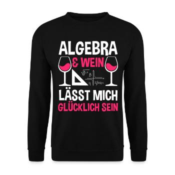 Mathematik Wein Mathe Rechnen Algebra - Unisex Pullover - Schwarz - Vorne - Alina (178cm) & Michal (187cm)