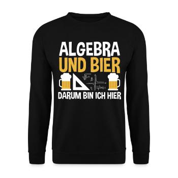 Mathematik Bier Mathe Rechnen Algebra - Unisex Pullover - Schwarz - Vorne - Alina (178cm) & Michal (187cm)