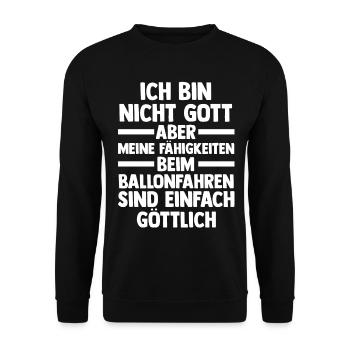 Ballonfahren Luftfahrt Ballonfahrer Heißluftballon - Unisex Pullover - Schwarz - Vorne - Alina (178cm) & Michal (187cm)