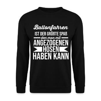 Ballonfahren Luftfahrt Ballonfahrer Heißluftballon - Unisex Pullover - Schwarz - Vorne - Alina (178cm) & Michal (187cm)