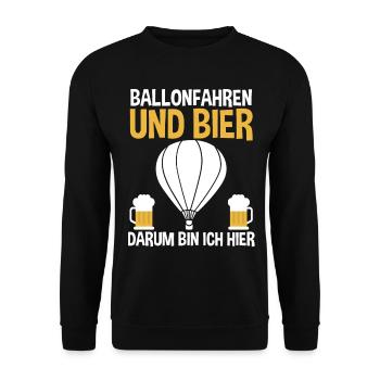Ballonfahren Bier Luftfahrt Ballonfahrer Heißluftb - Unisex Pullover - Schwarz - Vorne - Alina (178cm) & Michal (187cm)