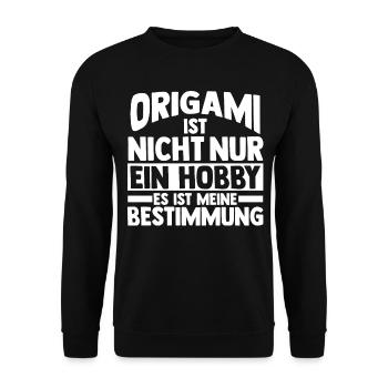Origami ist nicht nur ein Hobby es ist meine Besti - Unisex Pullover - Schwarz - Vorne - Alina (178cm) & Michal (187cm)