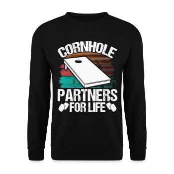 Cornhole Player Cornhole Partners for Life Toss - Unisex Sweatshirt - black - Front - Alina (178cm) & Michal (187cm)
