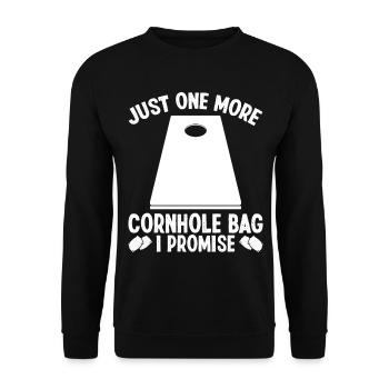 Cornhole Player Just one more Bag I promise - Unisex Pullover - Schwarz - Vorne - Alina (178cm) & Michal (187cm)