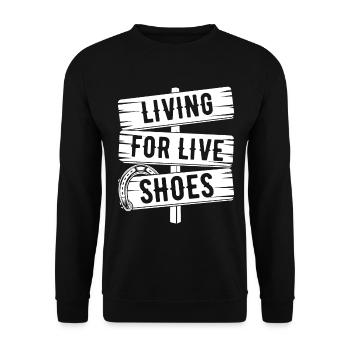 Horseshoe Pitching Game Living for Live Shoes - Unisex Sweatshirt - black - Front - Alina (178cm) & Michal (187cm)