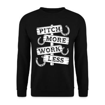 Horseshoe Pitching Game Pitch More Work Less Toss - Unisex Sweatshirt - black - Front - Alina (178cm) & Michal (187cm)
