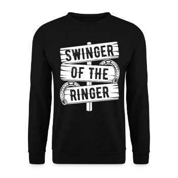 Jeu de lancer en fer à cheval Échangiste du lancer de sonneur - Sweat-shirt Unisexe - noir - Devant - Alina (178cm) & Michal (187cm)