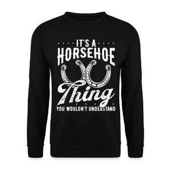 Horseshoe Pitching Game Horseshoe thing Tosser - Unisex Pullover - Schwarz - Vorne - Alina (178cm) & Michal (187cm)
