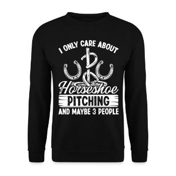 Horseshoe Pitching Game I only care about Tosser - Unisex Sweatshirt - black - Front - Alina (178cm) & Michal (187cm)