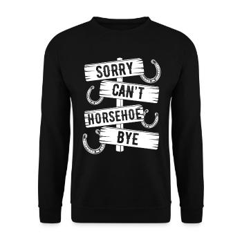 Horseshoe Pitching Game Sorry Cant Bye TosserHorse - Unisex Pullover - Schwarz - Vorne - Alina (178cm) & Michal (187cm)