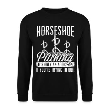 Horseshoe Pitching Game Horseshoe Addiction Tosser - Unisex Pullover - Schwarz - Vorne - Alina (178cm) & Michal (187cm)