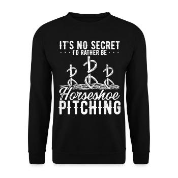 Horseshoe Pitching Game Its no Secret Tosser - Unisex Sweatshirt - black - Front - Alina (178cm) & Michal (187cm)