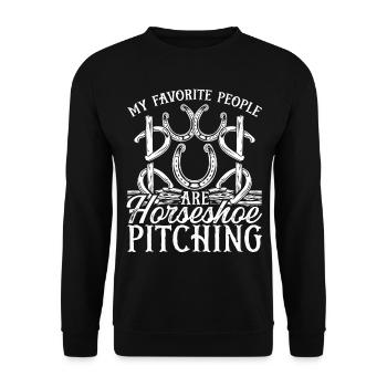 Horseshoe Pitching Game My favorite people Tosser - Unisex Pullover - Schwarz - Vorne - Alina (178cm) & Michal (187cm)