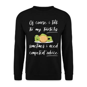 Funny Turtle Design Pet - Unisex Sweatshirt - black - Front - Alina (178cm) & Michal (187cm)