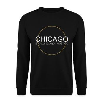Chicago Spruch - Unisex Pullover - Schwarz - Vorne - Alina (178cm) & Michal (187cm)