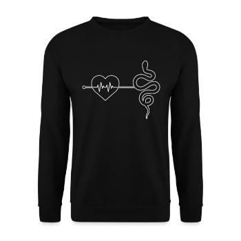 Snake heartbeat - Unisex Sweatshirt - black - Front - Alina (178cm) & Michal (187cm)