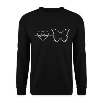 Butterfly heartbeat - Unisex Sweatshirt - black - Front - Alina (178cm) & Michal (187cm)