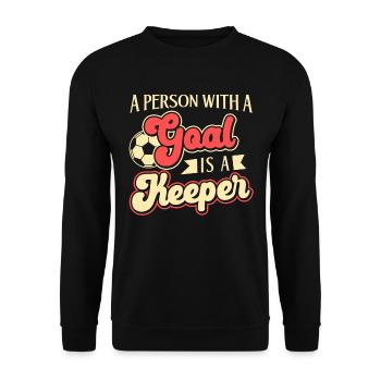 Football Life Goal Keeper Player Sports - Unisex Sweatshirt - black - Front - Alina (178cm) & Michal (187cm)