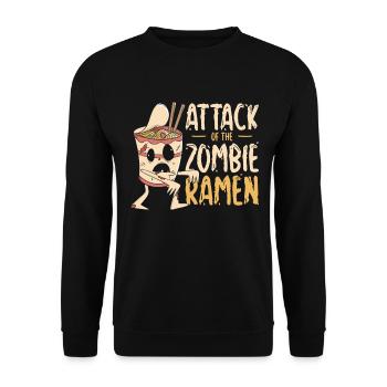 Halloween Ramen Zombie Food Ramen Lover Food - Unisex Sweatshirt - black - Front - Alina (178cm) & Michal (187cm)