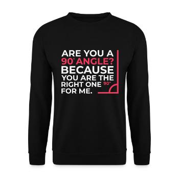 Mathematik Rechter Winkel Cheesy Pun Math Geek - Unisex Pullover - Schwarz - Vorne - Alina (178cm) & Michal (187cm)