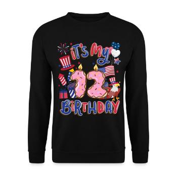 Es Ist Mein 12 Geburtstag Eagle 4. Juli - Unisex Pullover - Schwarz - Vorne - Alina (178cm) & Michal (187cm)