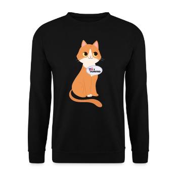 Ich Habe Gekotzt Lustige Katze Amerikanische Wahl - Unisex Pullover - Schwarz - Vorne - Alina (178cm) & Michal (187cm)