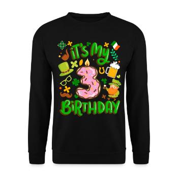 Es Ist Mein 3 Geburtstag Urlaub Donut St. - Unisex Pullover - Schwarz - Vorne - Alina (178cm) & Michal (187cm)
