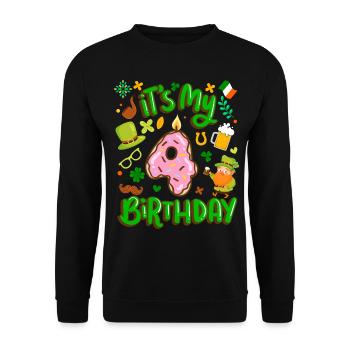 Es Ist Mein 4 Geburtstag Urlaub Donut St. - Unisex Pullover - Schwarz - Vorne - Alina (178cm) & Michal (187cm)