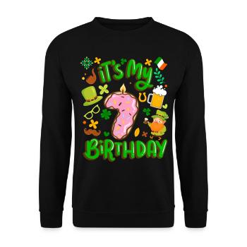 It's my 7 birthday holiday donut st. - Unisex Sweatshirt - black - Front - Alina (178cm) & Michal (187cm)
