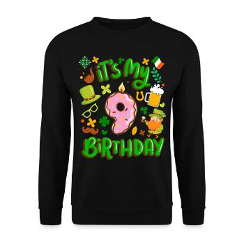 Es Ist Mein 9 Geburtstag Urlaub Donut St. - Unisex Pullover - Schwarz - Vorne - Alina (178cm) & Michal (187cm)