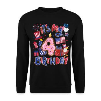 Es Ist Mein 4 Geburtstag Eagle 4. Juli - Unisex Pullover - Schwarz - Vorne - Alina (178cm) & Michal (187cm)