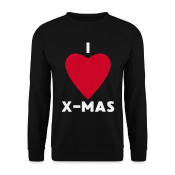 J’adore Noël Noël Cœur tricoté - Sweat-shirt Unisexe - noir - Devant - Alina (178cm) & Michal (187cm)
