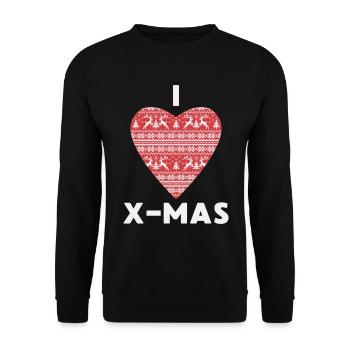 J’adore Noël Noël Cœur tricoté - Sweat-shirt Unisexe - noir - Devant - Alina (178cm) & Michal (187cm)