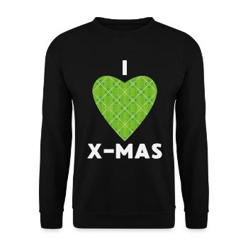 J’adore Noël Noël Cœur tricoté - Sweat-shirt Unisexe - noir - Devant - Alina (178cm) & Michal (187cm)