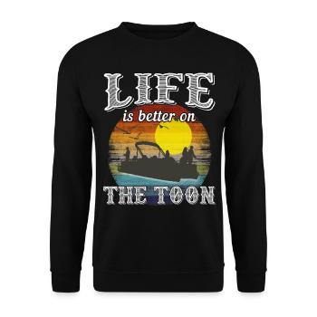 Das Leben ist besser auf dem Toon - Unisex Pullover - Schwarz - Vorne - Alina (178cm) & Michal (187cm)