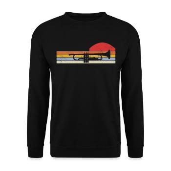 Trumpet Musician Brass Music - Unisex Sweatshirt - black - Front - Alina (178cm) & Michal (187cm)